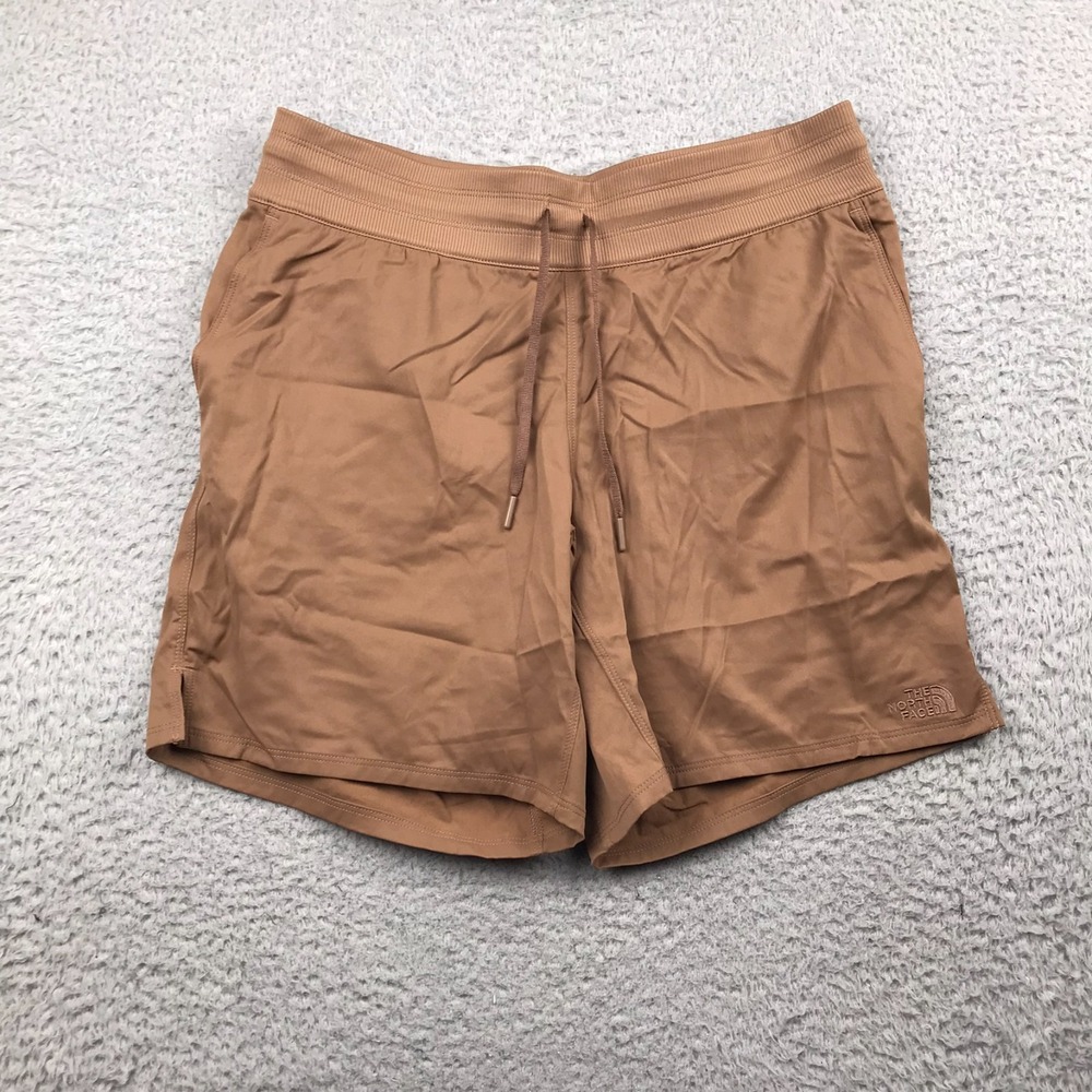The North Face Aphrodite Motion Bermuda Shorts Womens L Long 8" Latte Brown NEW